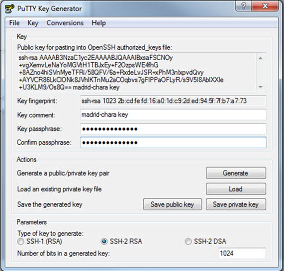 This figure is a screenshot of the PuTTY Key Generator.