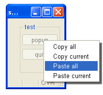 MENU displayed as popup list screenshot using the Genero Desktop Client
