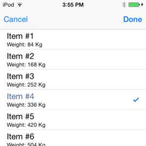 iOS list view with checkmark
