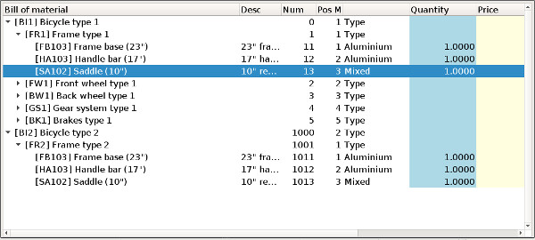 Tree view with additional columns screenshot