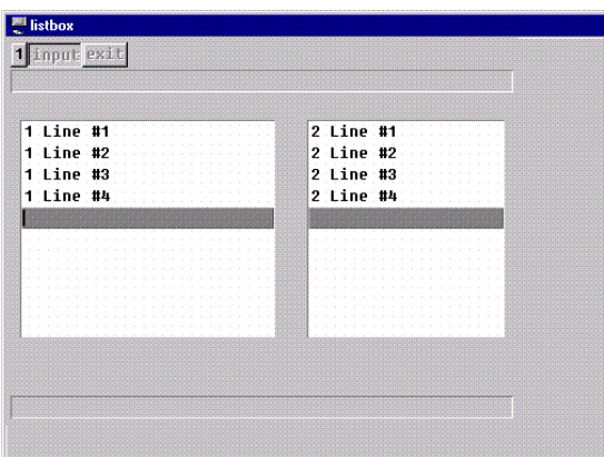 Screen shot of a Four Js BDS screen array using listviews.
