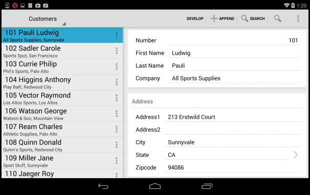 Screen shot of split view rendered on an Android device.