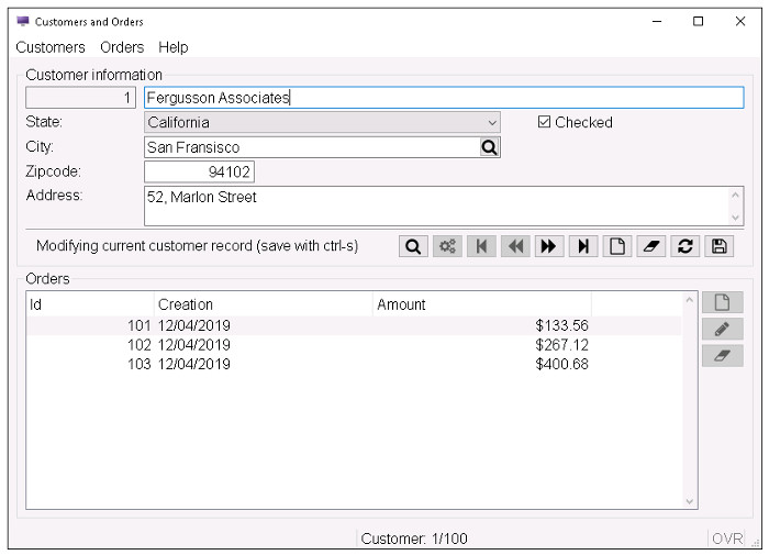 Form using LAYOUT section in GUI mode