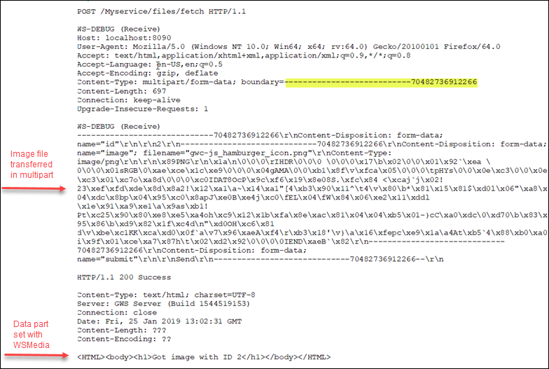 Sample output of multipart HTTP request