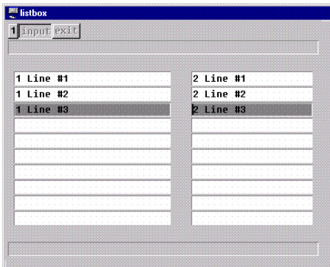 Screen shot of a Four Js BDS screen array with fields using OPTIONS="-nolist".