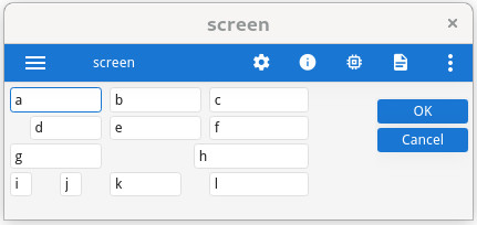 Form using hbox tags with spacers screenshot