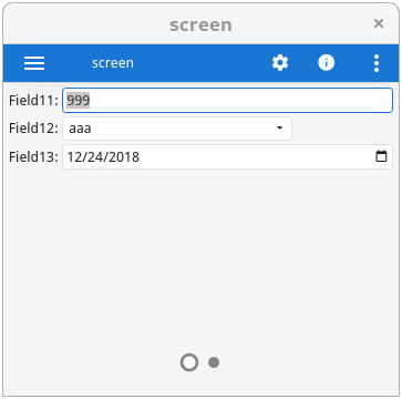 Screenshot of form showing only grid container