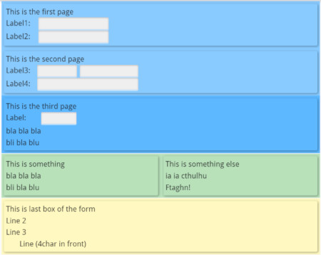 Diagram of a responsive form on a small screen