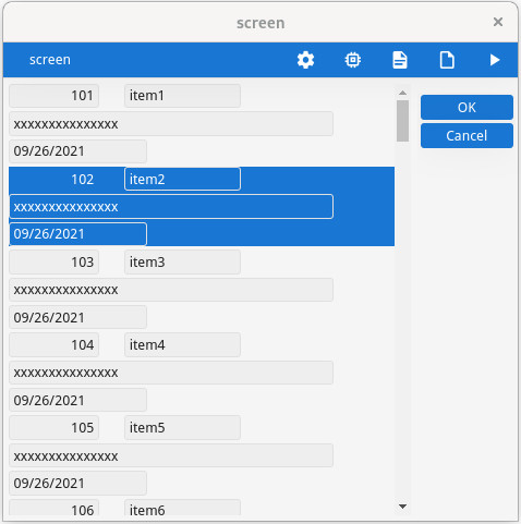 Resizable scrollgrid.