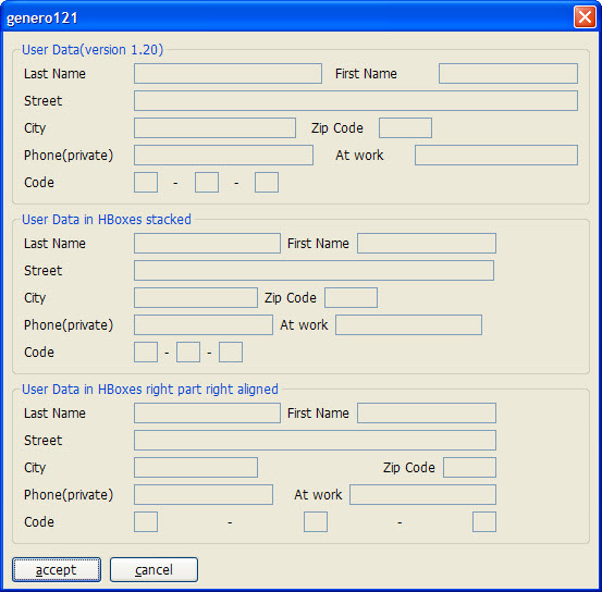 HBox tag resulting screenshot