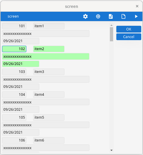 Scrollgrid row highlighting control.