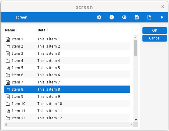 Screenshot of form with table using two columns and image