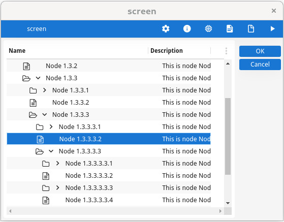 Screenshot of form with treeview using dynamic data