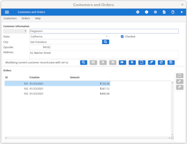 Form using LAYOUT section in GUI mode