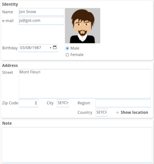 Diagram of a responsive form using grids