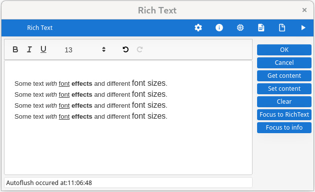 Screenshot of a program using the fglrichtext web component