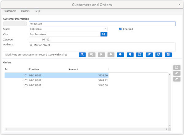 Form using LAYOUT section in GUI mode