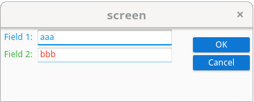 Simple form with labels and edit fields