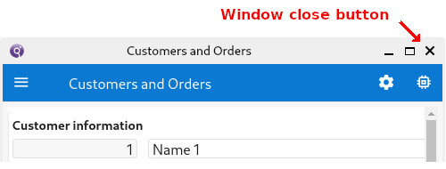 Window close button on desktop