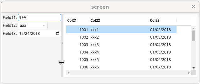 Screenshot of form with horizontal box in medium window