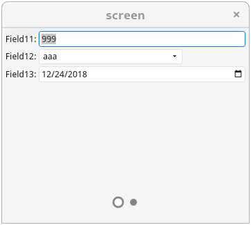 Screenshot of form showing only grid container