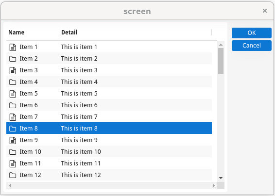 Screenshot of form with table using two columns and image