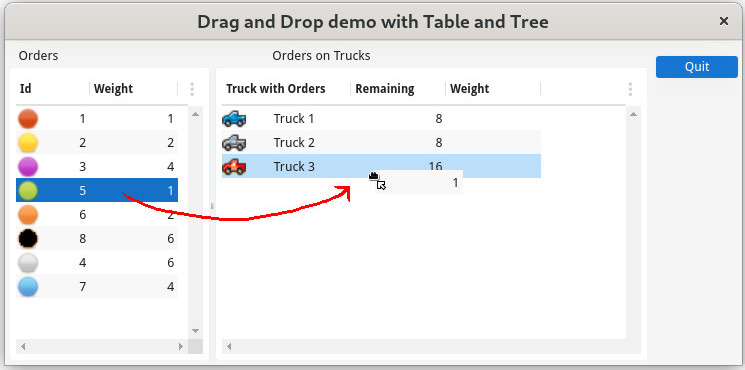 Form with drag & drop screenshot