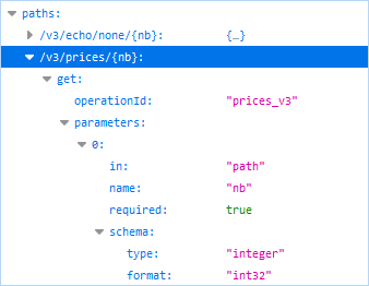 Paths section showing versioned URIs