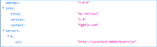 Service information block in the generated OpenAPI description