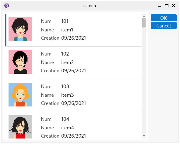 Table with flipped rows and list row aspect style + IMAGECOLUMN.