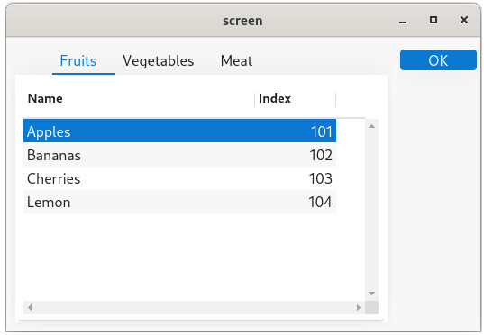 Form with folder tabs screenshot