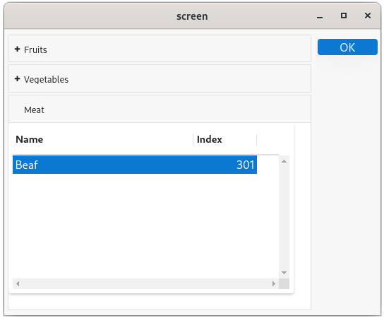Form with collapsible folder tabs screenshot