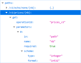OpenAPI description showing paths prefixed with version identifier
