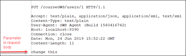 Sample output of the HTTP request