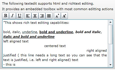 Rich text editing in GWC screenshot