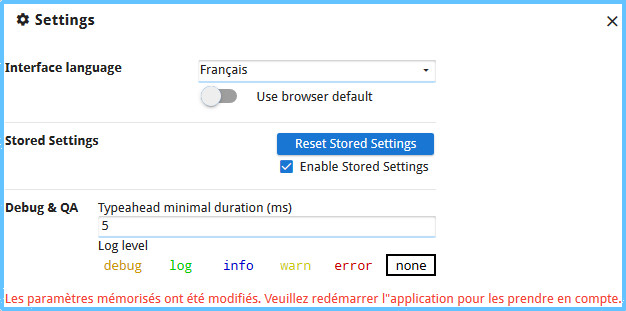 Settings Français