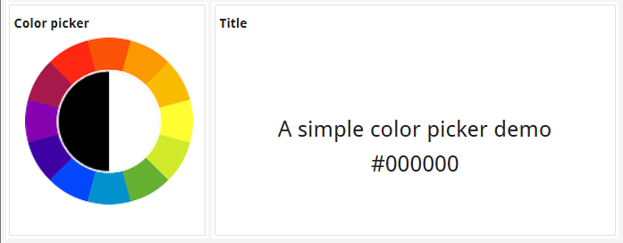 Image shows color picker widget with color wheel