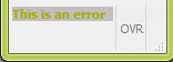 The figure shows a screen shot of an error with text in yellow.