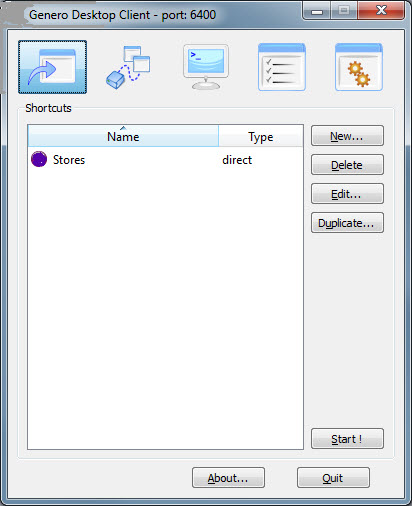 This figure is a screen shot of the Genero Desktop Client with raised buttons and no icons.