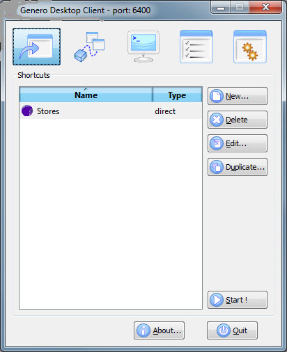 Screen shot of Genero Desktop Client with raised buttons with icons