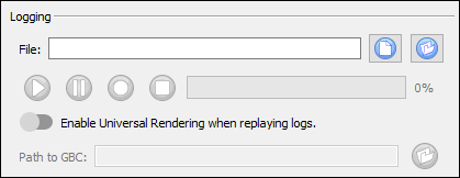 Logging configuration in the Debug panel