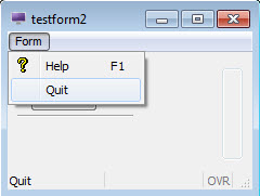 This figure is a screenshot of form testform2 using the same initializer function as form testform.