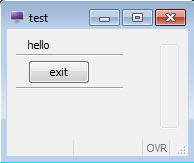 This figure is a screenshot of a window with the title set to "test" by the ui.Window.setText method.