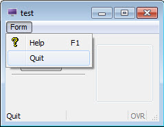 This figure is a screenshot that shows a form with a topmenu.