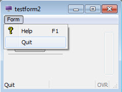 This figure is a screenshot of form testform2 using the same initializer function as form testform.