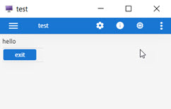 This figure is a screenshot of a window with the title set to "test" by the ui.Window.setText method.