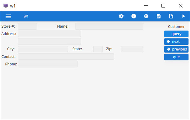 This figure is a screenshot of the form used for the query-by-example application in Chapter 4 of this tutorial. The screenshot was taken on a Windows platform.