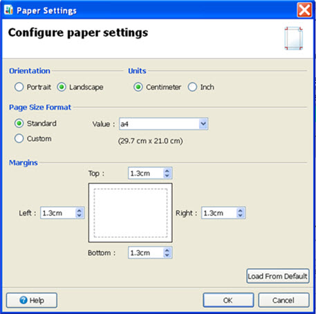 This figure is a screenshot of the Paper Settings dialog.