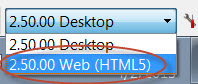 This figure shows how to change the display configuration to HTML5.