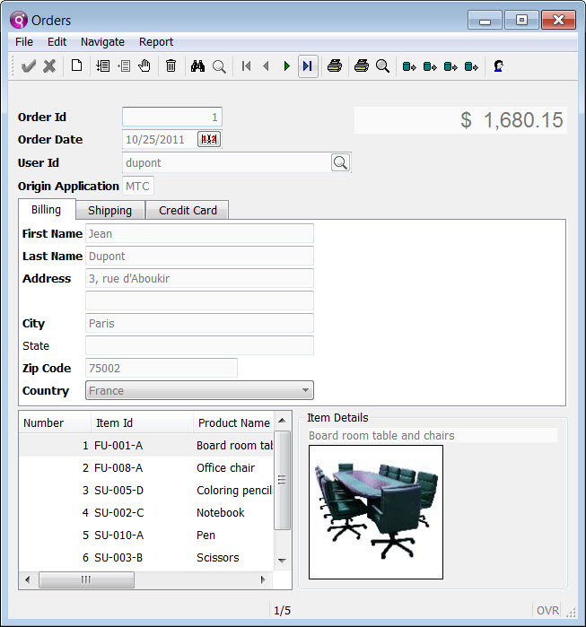 This figure is a screenshot of an application running in the Genero Desktop Client.